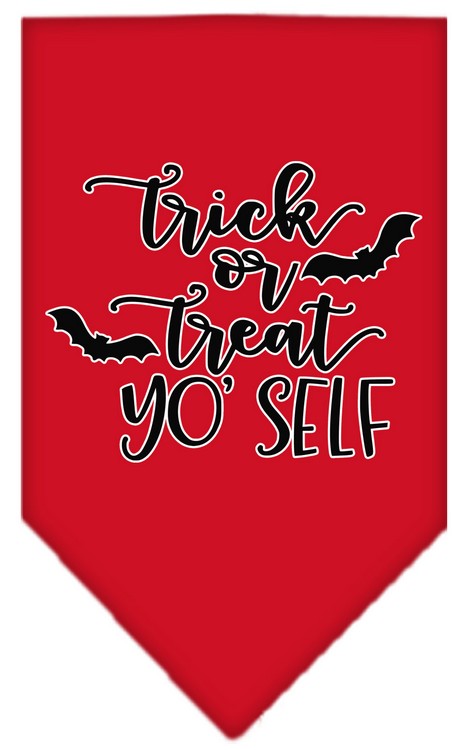 Trick or Treat Yo' Self Screen Print Bandana Red Small